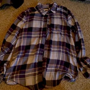 American eagle navy and white flannel